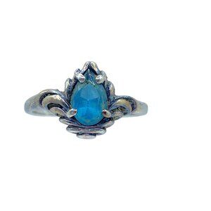Vintage Kabana Sterling Silver 925 Blue Topaz Ring Size 5.75 Dainty Designer